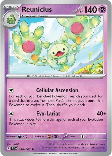 Pokemon - Scarlet & Violet - Black Bolt - Reuniclus - 039/086 - Reverse Holofoil