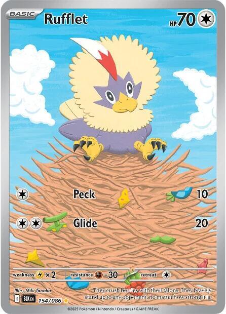 Rufflet 154/086 Holofoil — Black Bolt Pokémon card