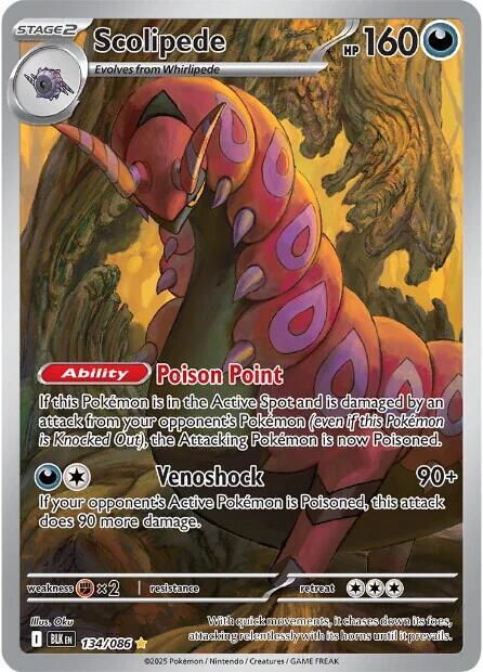 Scolipede 134/086 Holofoil — Black Bolt Pokémon card