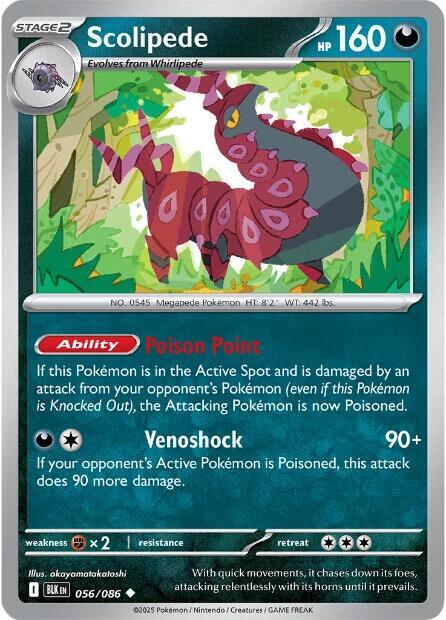 Pokemon - Scarlet & Violet - Black Bolt - Scolipede - 056/086 - Reverse Holofoil