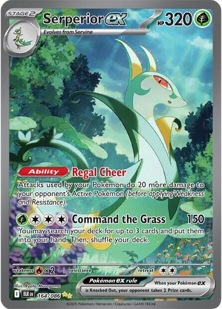 Pokemon - Scarlet & Violet - Black Bolt - Serperior ex - 164/086 - Holofoil