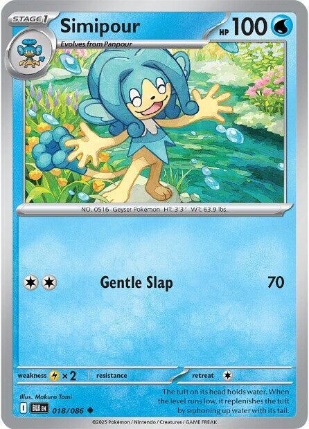 Pokemon - Scarlet & Violet - Black Bolt - Simipour - 018/086 - Reverse Holofoil