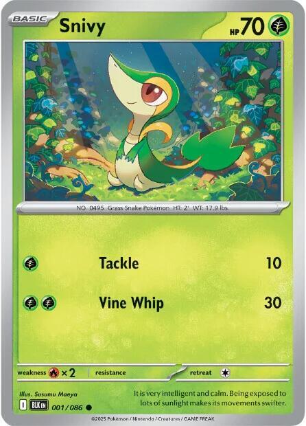 Snivy 001/086 Holofoil — Black Bolt Pokémon card