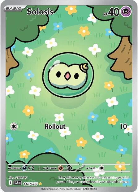 Solosis 118/086 Holofoil — Black Bolt Pokémon card