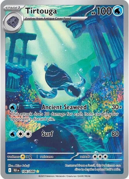 Tirtouga 106/086 Holofoil — Black Bolt Pokémon card