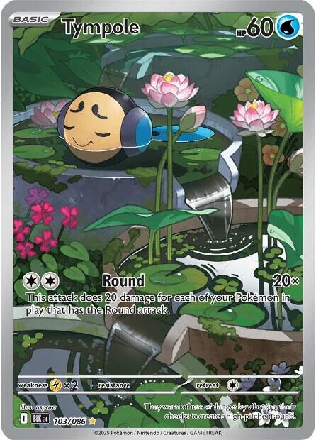 Tympole 103/086 Holofoil — Black Bolt Pokémon card