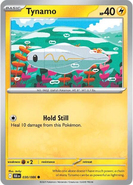 Tynamo 030/086 Reverse Holofoil — Black Bolt Pokémon card