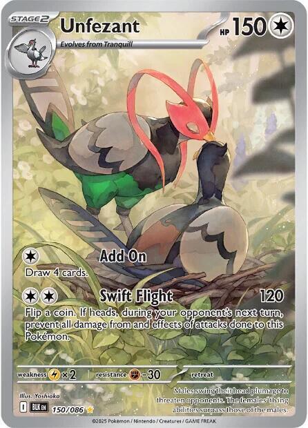 Unfezant 150/086 Holofoil — Black Bolt Pokémon card