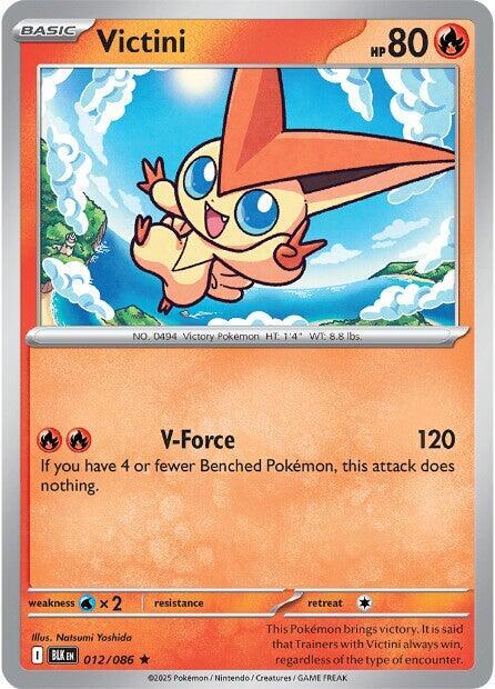 Victini 012/086 Reverse Holofoil — Black Bolt Pokémon card