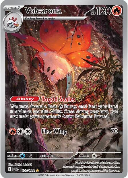 Volcarona 100/086 Holofoil — Black Bolt Pokémon card