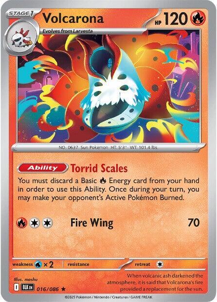 Volcarona 016/086 Reverse Holofoil — Black Bolt Pokémon card