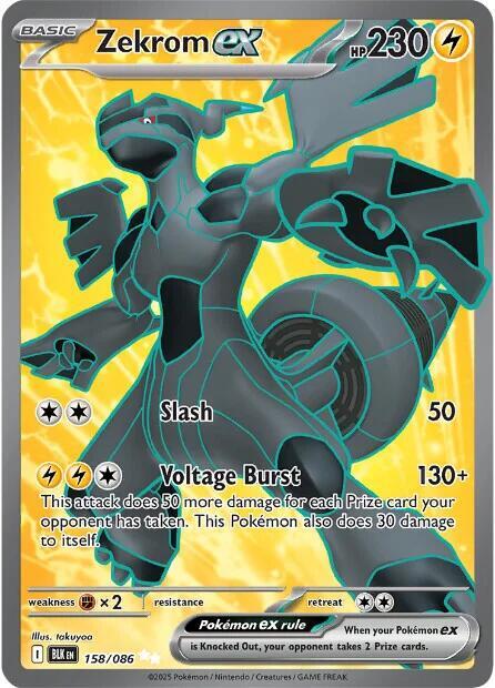 Zekrom ex 158/086 Holofoil — Black Bolt Pokémon card