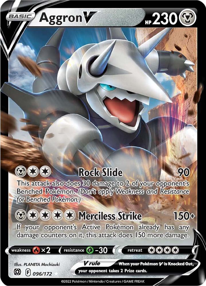 Aggron V 096/172 Holofoil — Brilliant Stars Pokémon card