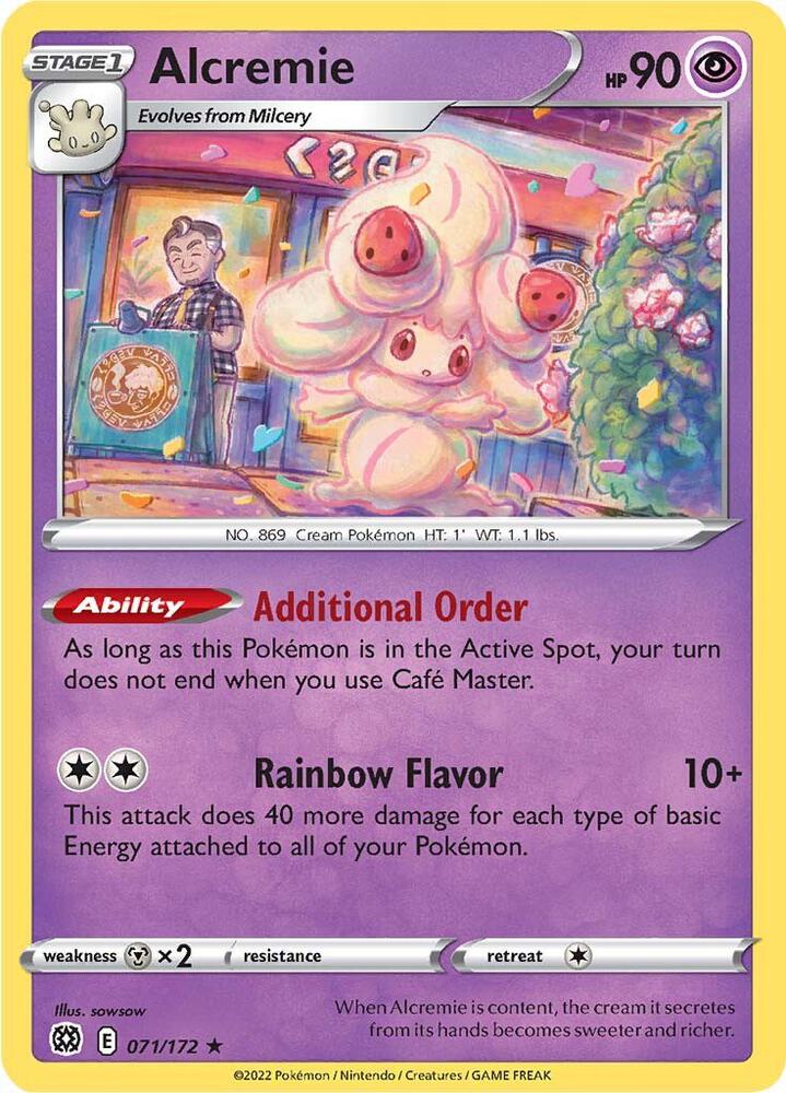 Alcremie 071/172 Reverse Holofoil — Brilliant Stars Pokémon card