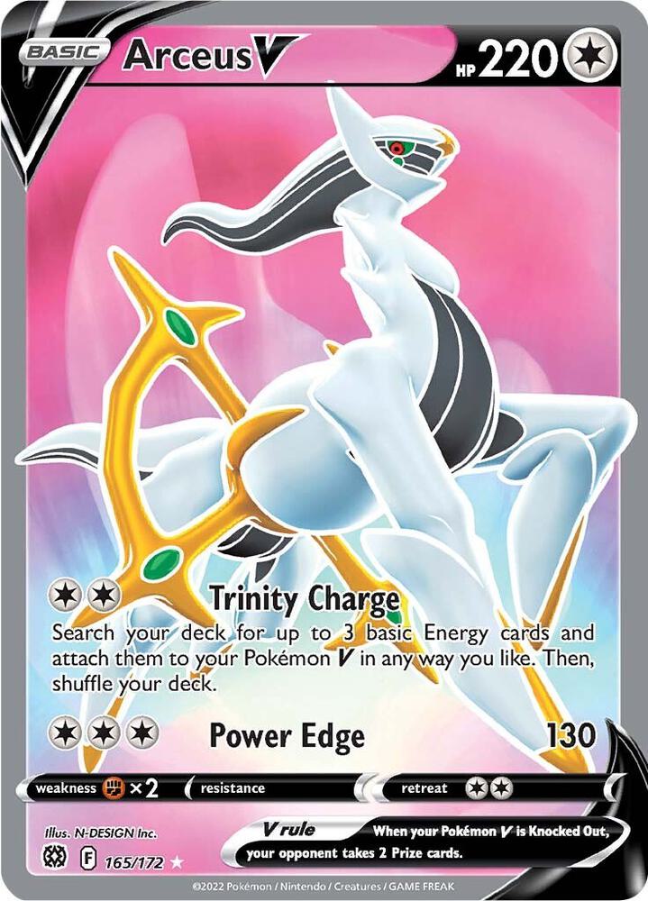 Arceus V 165/172 Holofoil — Brilliant Stars Pokémon card