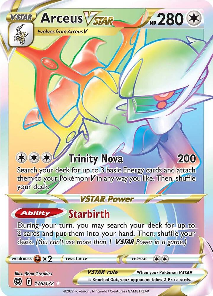 Arceus VSTAR 176/172 Holofoil — Brilliant Stars Pokémon card