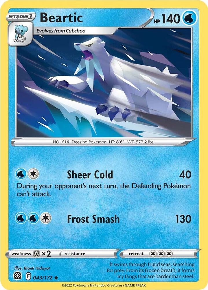 Beartic 043/172 Reverse Holofoil — Brilliant Stars Pokémon card