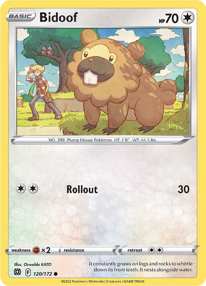 Bidoof 120/172 Reverse Holofoil — Brilliant Stars Pokémon card