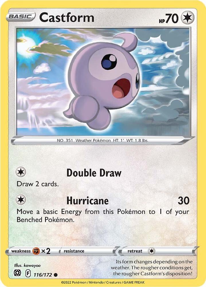 Castform 116/172 Reverse Holofoil — Brilliant Stars Pokémon card