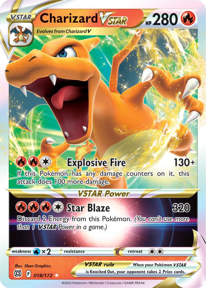 Charizard VSTAR 018/172 Holofoil — Brilliant Stars Pokémon card