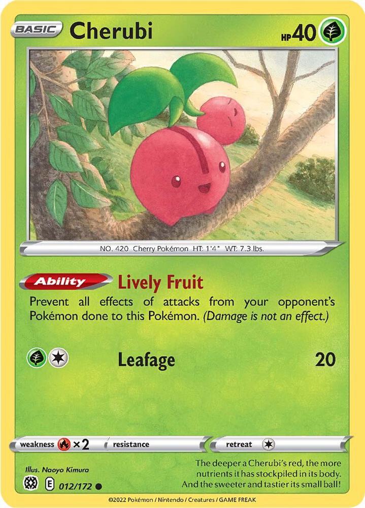 Cherubi 012/172 — Brilliant Stars Pokémon card