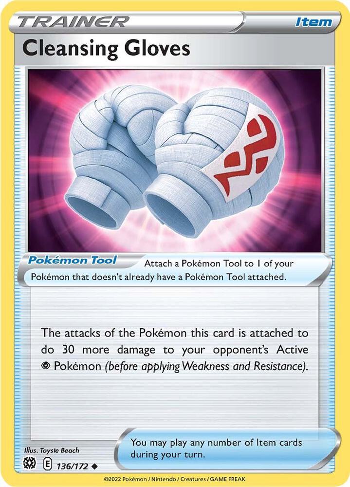 Cleansing Gloves 136/172 Reverse Holofoil — Brilliant Stars Pokémon card