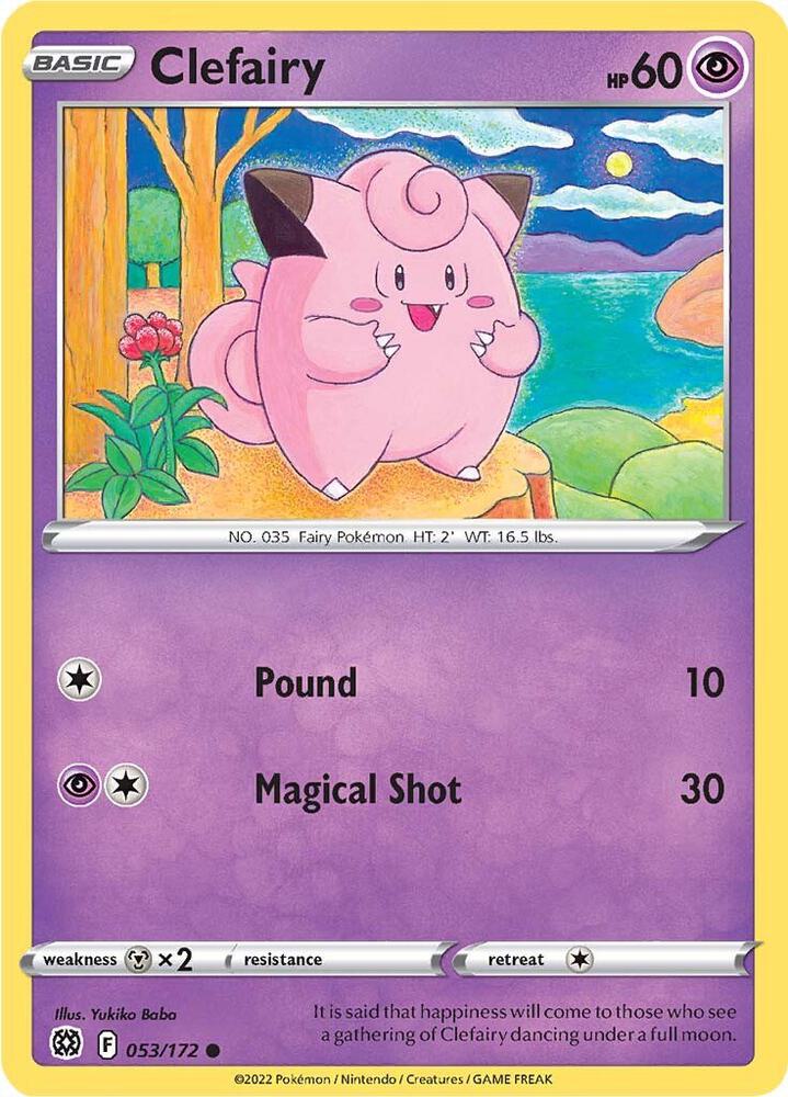 Clefairy 053/172 Reverse Holofoil — Brilliant Stars Pokémon card