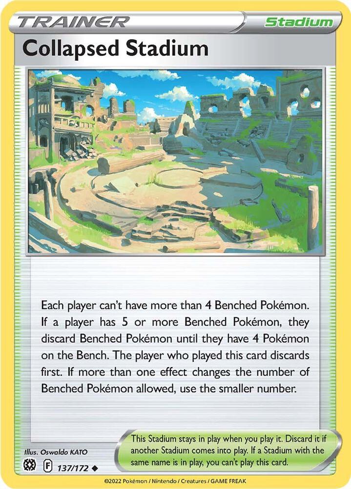 Collapsed Stadium 137/172 Reverse Holofoil — Brilliant Stars Pokémon card
