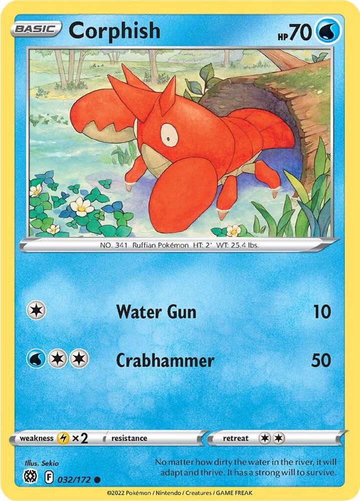 Corphish 032/172 Reverse Holofoil — Brilliant Stars Pokémon card