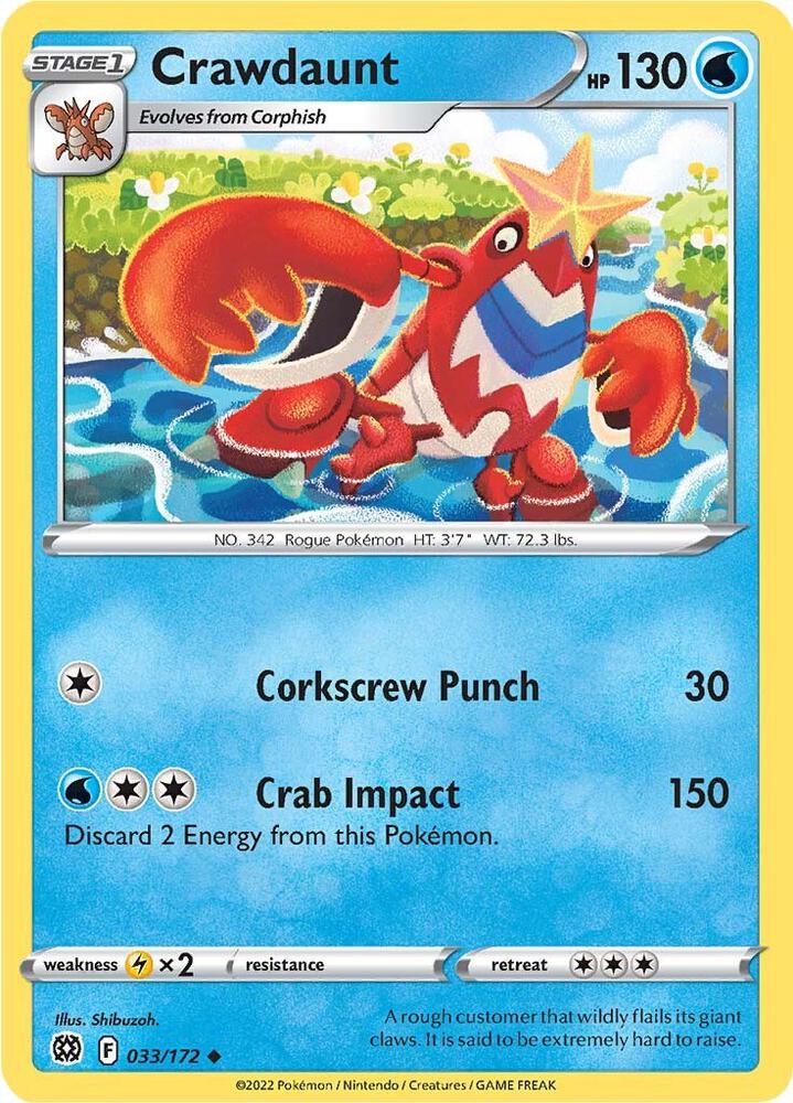 Crawdaunt 033/172 — Brilliant Stars Pokémon card