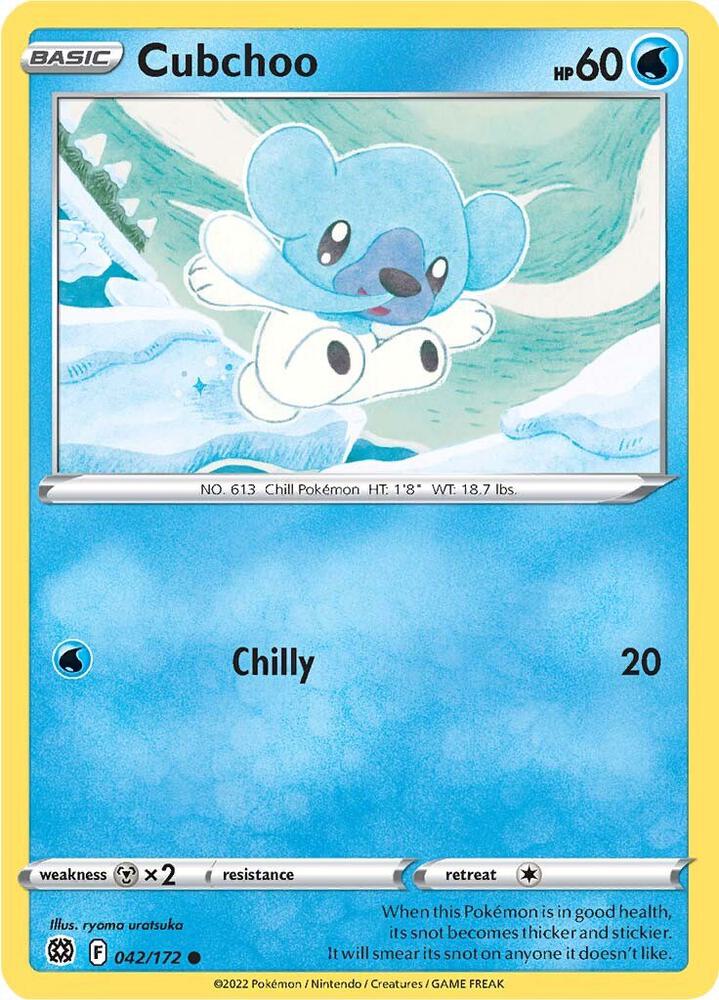Cubchoo 042/172 Reverse Holofoil — Brilliant Stars Pokémon card