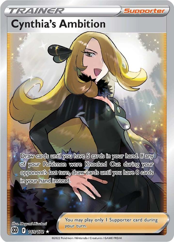 Cynthia's Ambition 169/172 Holofoil — Brilliant Stars Pokémon card