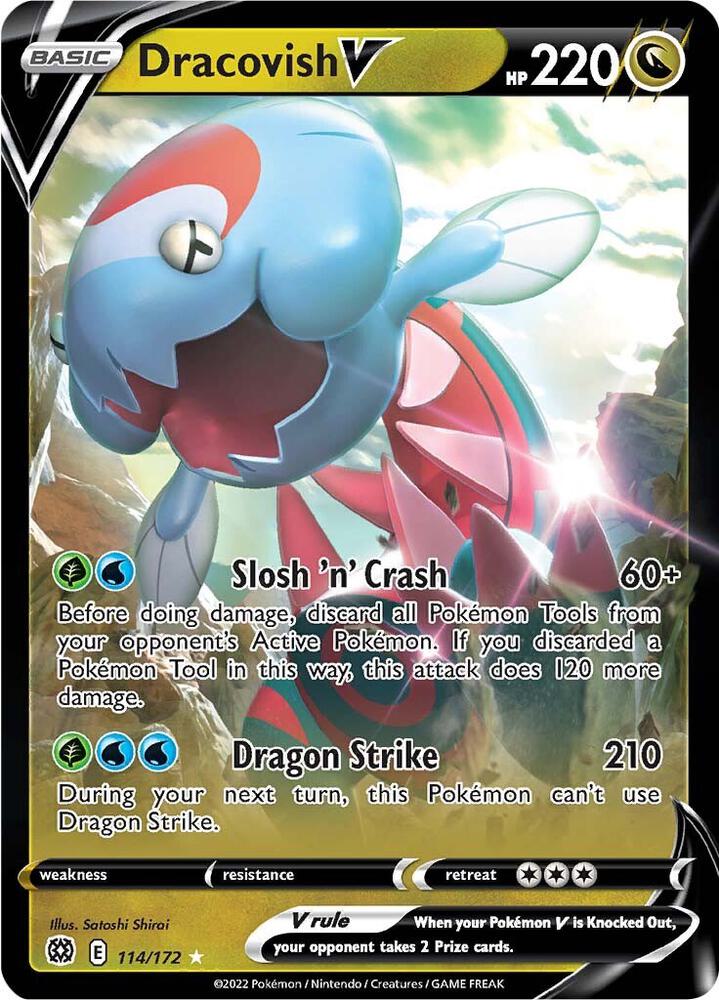 Dracovish V 114/172 Holofoil — Brilliant Stars Pokémon card