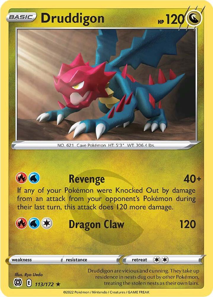 Druddigon 113/172 — Brilliant Stars Pokémon card