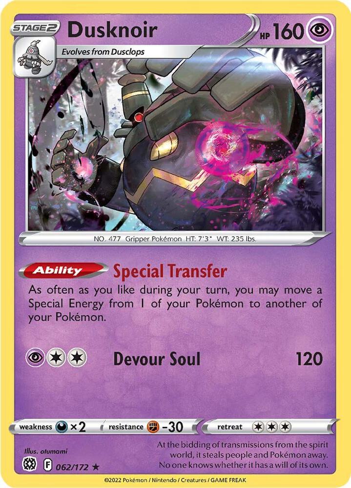 Dusknoir 062/172 Holofoil — Brilliant Stars Pokémon card