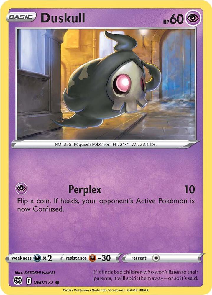 Duskull 060/172 Reverse Holofoil — Brilliant Stars Pokémon card