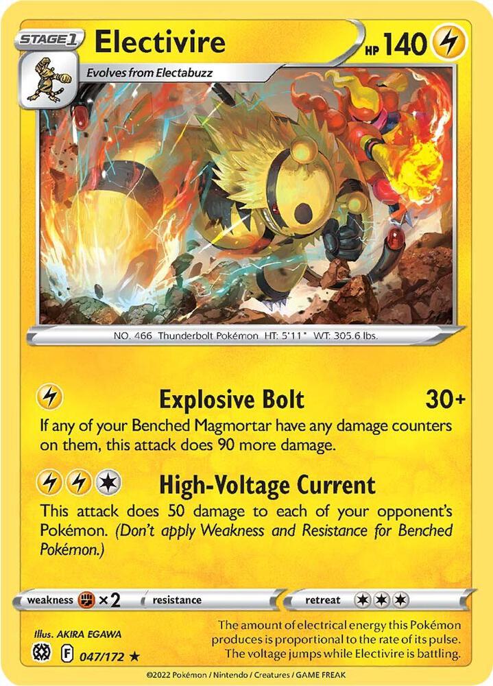 Pokemon - Brilliant Stars - Electivire - 047/172 - Reverse Holofoil