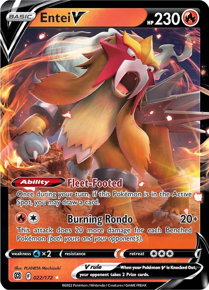 Entei V 022/172 Holofoil — Brilliant Stars Pokémon card