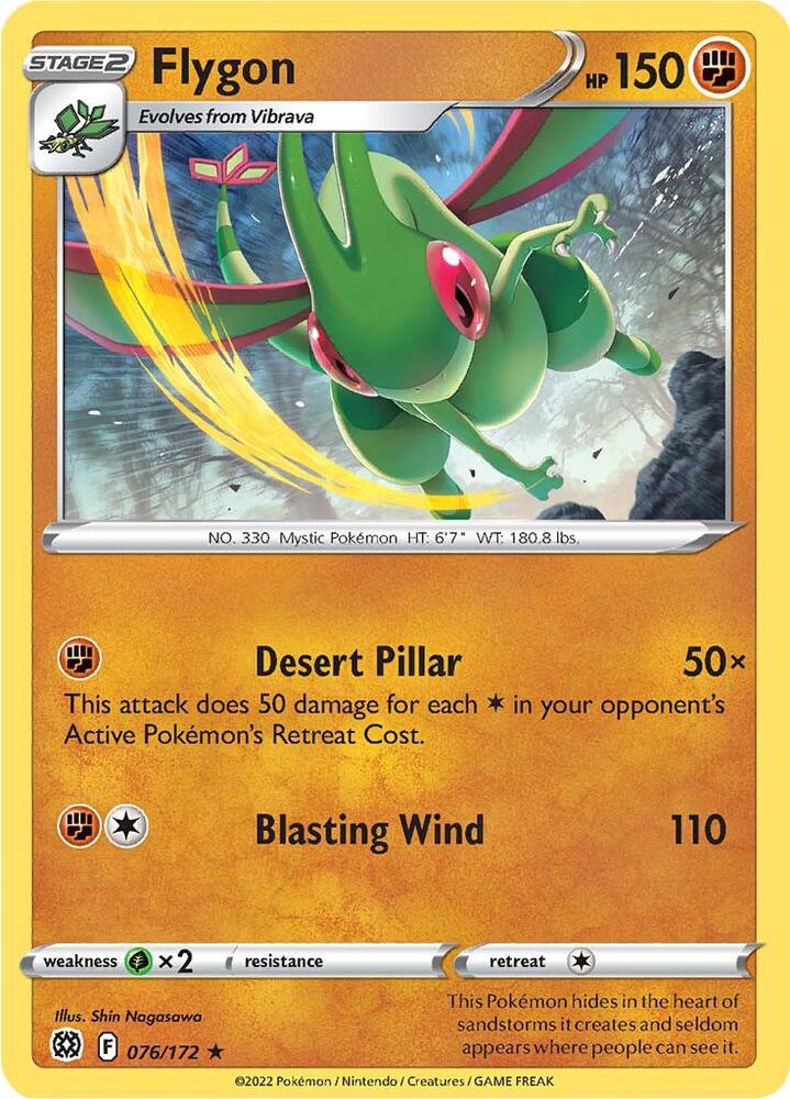 Flygon 076/172 Reverse Holofoil — Brilliant Stars Pokémon card