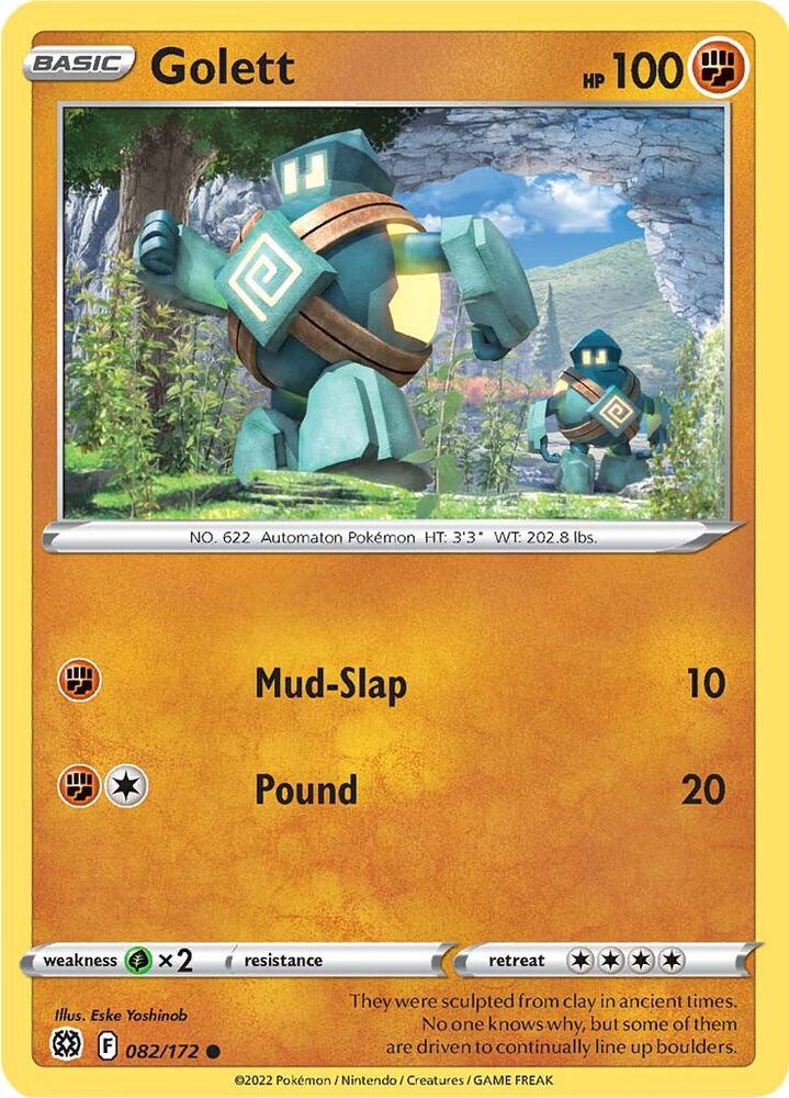 Golett 082/172 — Brilliant Stars Pokémon card
