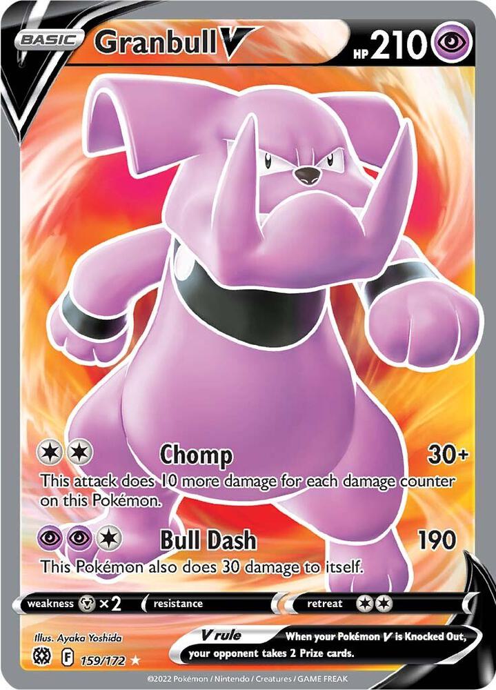Granbull V 159/172 Holofoil — Brilliant Stars Pokémon card