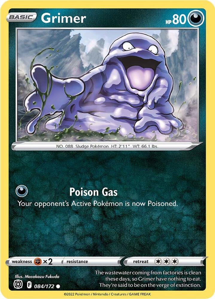 Grimer 084/172 Reverse Holofoil — Brilliant Stars Pokémon card