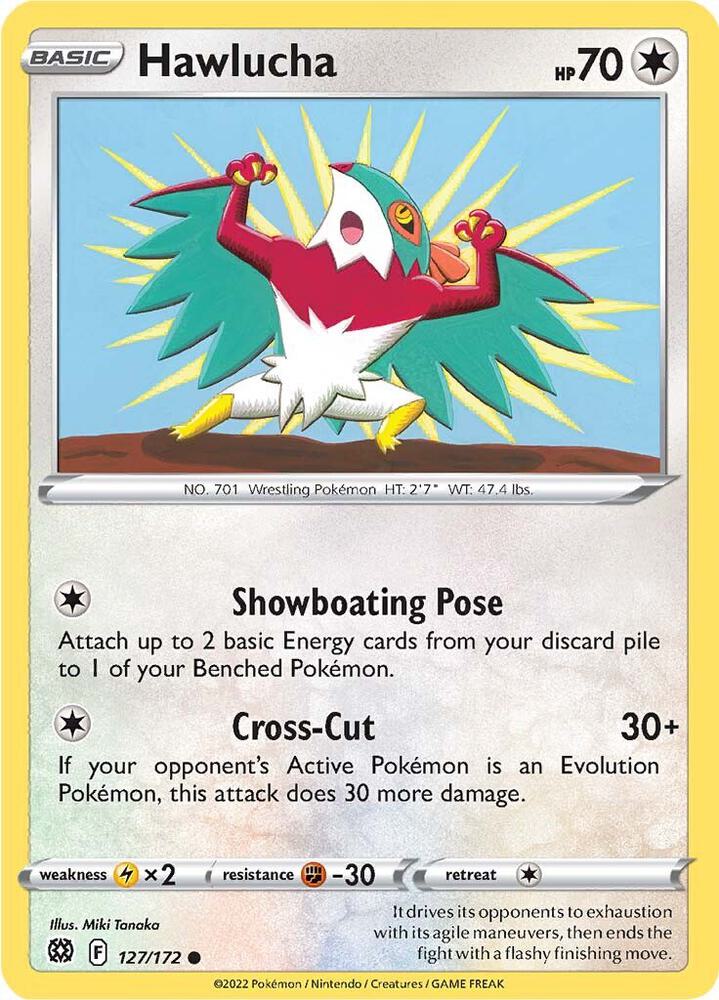 Hawlucha 127/172 Reverse Holofoil — Brilliant Stars Pokémon card