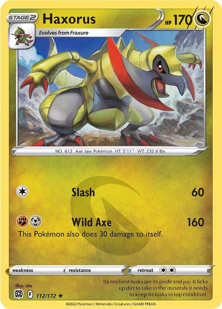Haxorus 112/172 Reverse Holofoil — Brilliant Stars Pokémon card