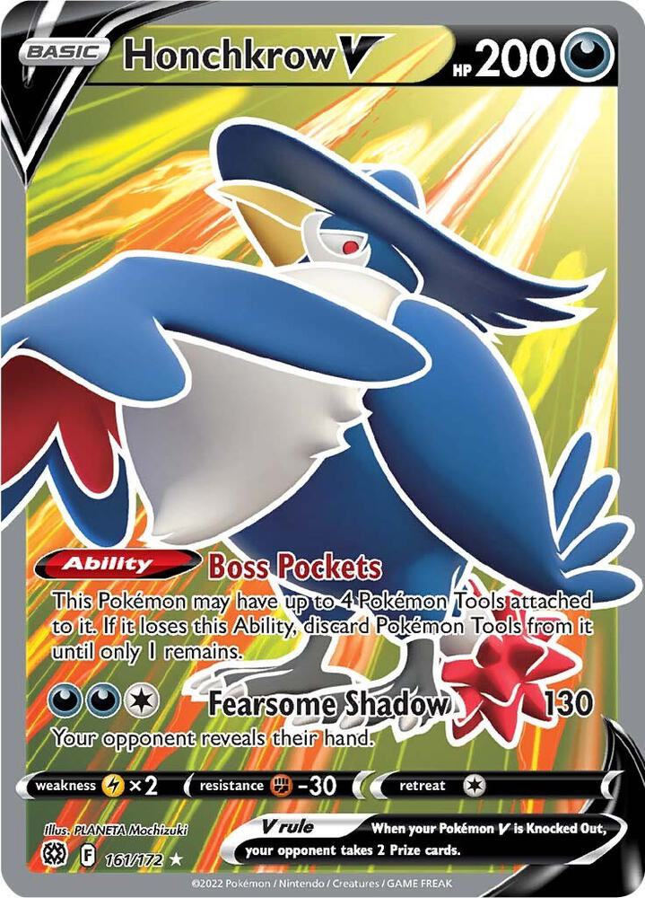 Pokemon - Brilliant Stars - Honchkrow V - 161/172 - Holofoil