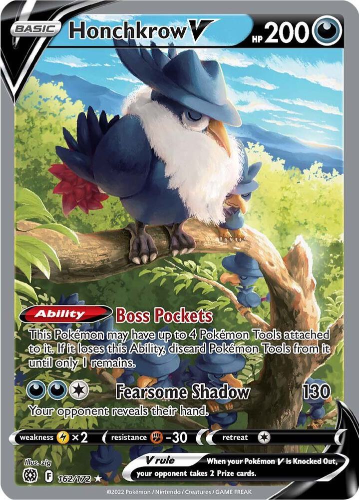 Honchkrow V 162/172 Holofoil — Brilliant Stars Pokémon card