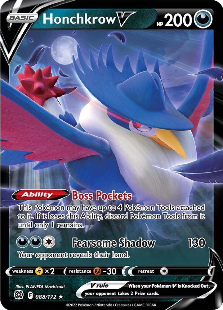 Honchkrow V 088/172 Holofoil — Brilliant Stars Pokémon card