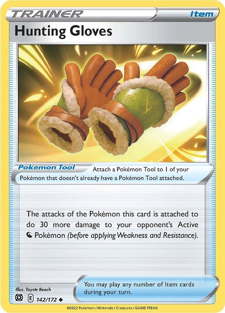 Hunting Gloves 142/172 Reverse Holofoil — Brilliant Stars Pokémon card