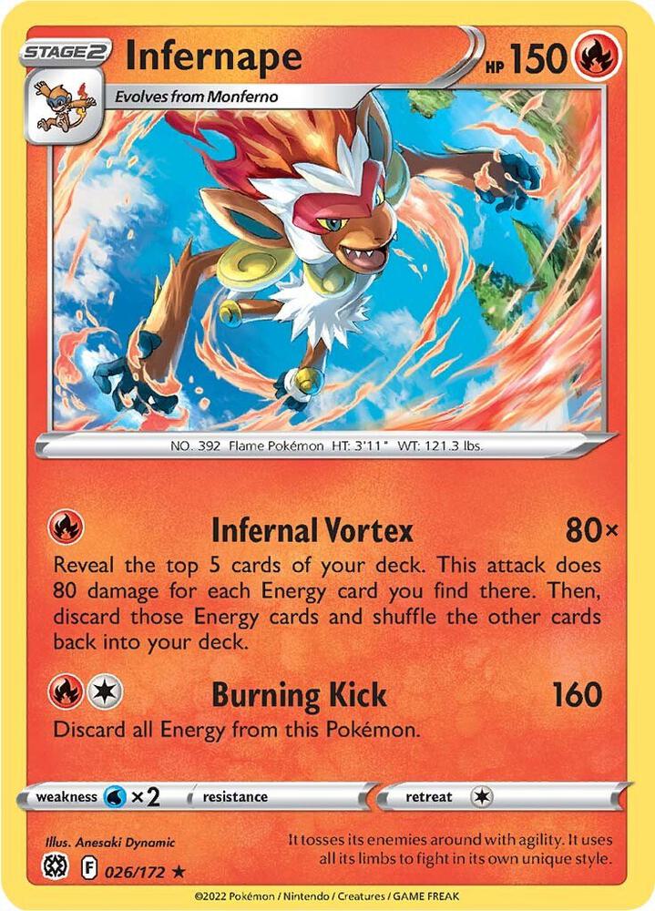 Pokemon - Brilliant Stars - Infernape - 026/172 - Holofoil
