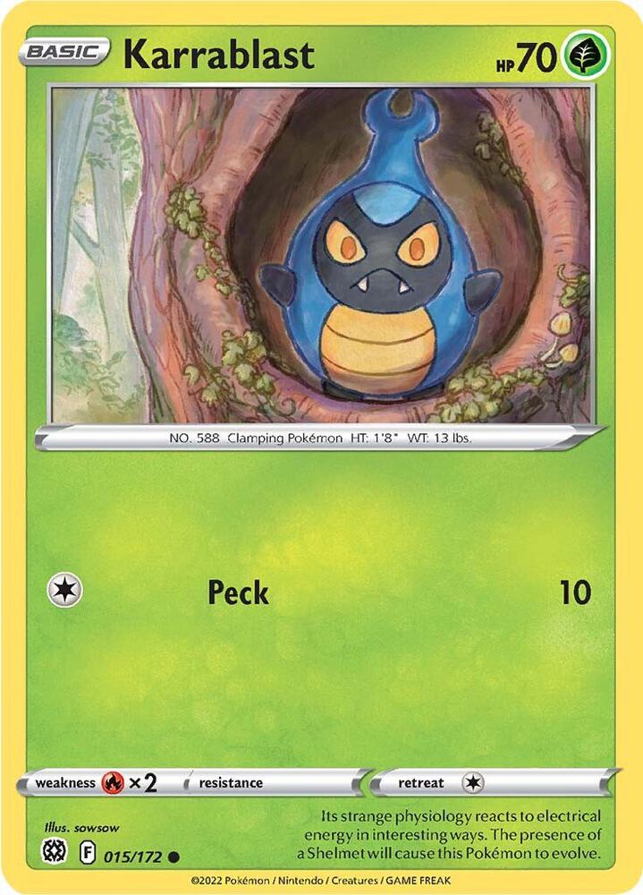 Karrablast 015/172 — Brilliant Stars Pokémon card